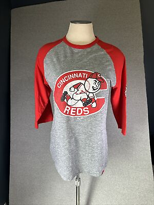#ad Cincinnati Reds Cooperstown Collection 3 4 Sleeve Tshirt Size Small $18.00