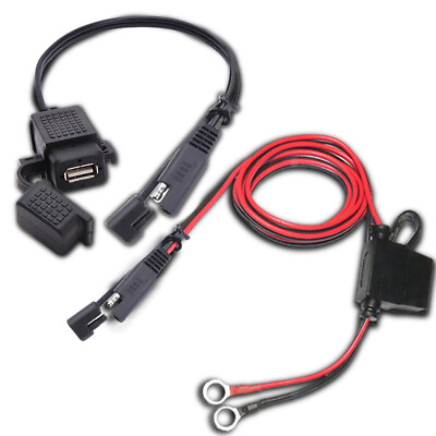 #ad Waterproof Motorcycle SAE to USB Cable Adapter 2.1A Phone GPS USB Charger Outlet $11.83