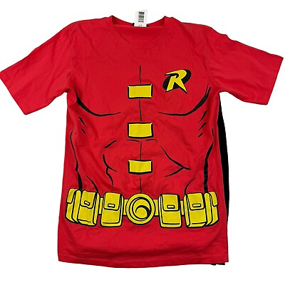 #ad Rubies DC Comics Red Robin T Shirt W Cape Costume Top T Shirt Sz XL Batman S S $12.99