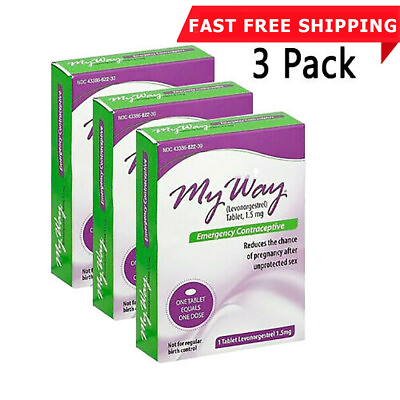 #ad 3x My Way Emergency Contraceptive Pill Compare to Plan B One Step Expire 03 2025 $18.89