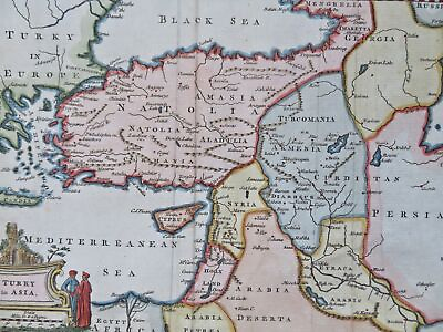 #ad Eastern Ottoman Empire Anatolia Syria Holy Land Armenia 1772 decorative HC map $97.75