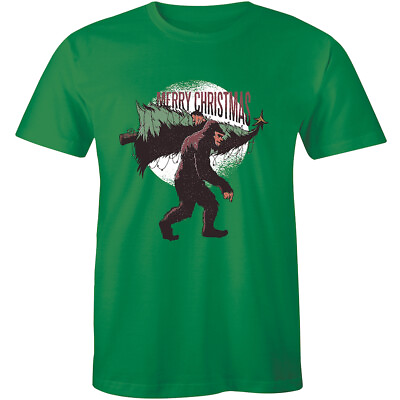 #ad Merry Christmas Funny Gorilla Takes Tree Happy Holiday Gift Tee Men#x27;s T shirt $14.99