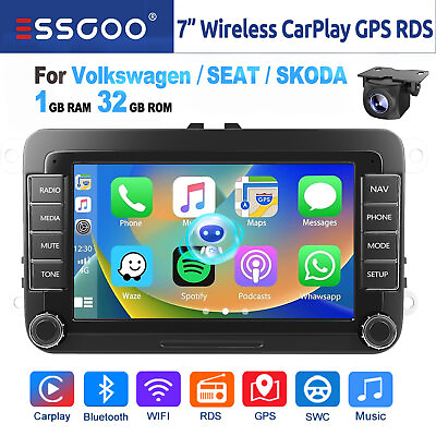 #ad 7quot; Carplay Car Stereo Radio Android 13 GPS NAV Bluetooth For VW GOLF Passat Polo $104.49