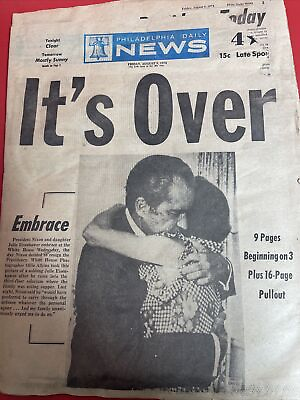#ad 1974 AUGUST 9 PHILADELPHIA DAILY NEWS PRESIDENT RICHARD NIXON RESGINS NP 2976 $21.00