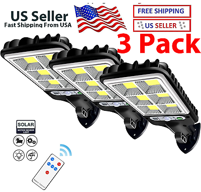 #ad 3PCS Outdoor Solar Wall Light LED Motion Sensor Bright Flood Street Lamp 3 Modes $16.59
