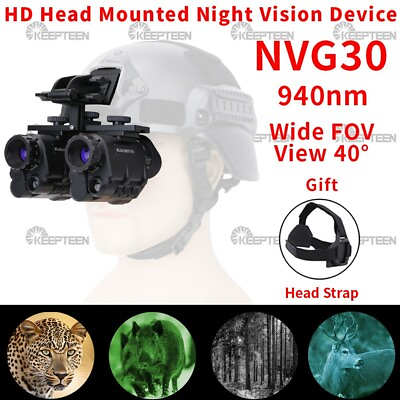 #ad NVG30 Helmet Night Vision Goggles Wide View 40° 940nm IR WiFi Digital Binoculars $427.41