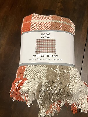 #ad Fall color cotton throw 50in x 60in $5.99