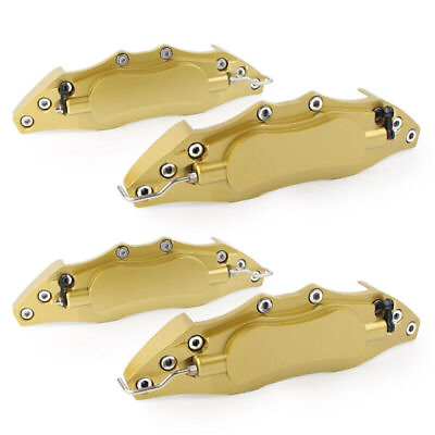 #ad 4 PCS Universal Front Brake Disc Large Caliper Cover 10.5quot; Gold Metal ENDLESS $68.01