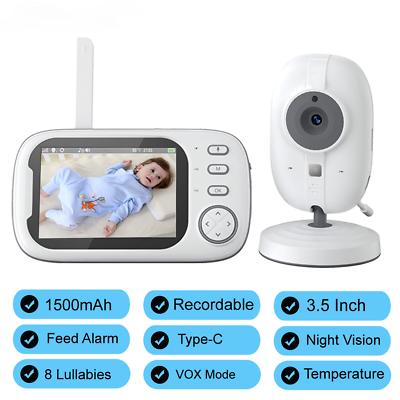 #ad Baby Monitor 1500mAh Wireless 2 Way Audio Talk Temperature Monitoring Camera New $135.10