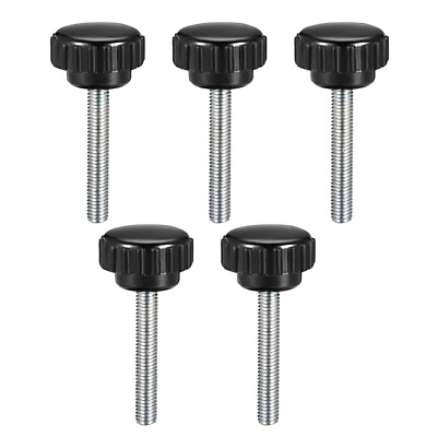 #ad M5x35mm Male Thread Round Knurled Clamping Knobs Grip Thumb Screw on Type 5pcs AU $17.47