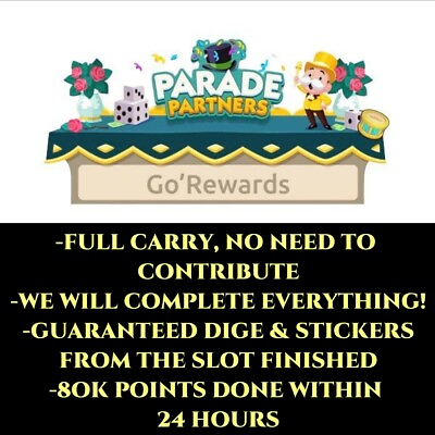 #ad ⚡Monopoly Go PARADE Partners Event FULL CARRY ⚡ 24 HOURS DONE $51.99