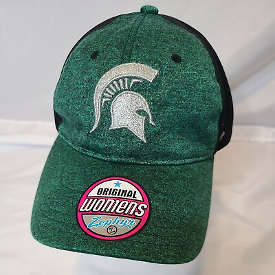 #ad MSU Spartans Michigan State NCAA Womens Glitter Logo Strapback Hat NWT $22.99