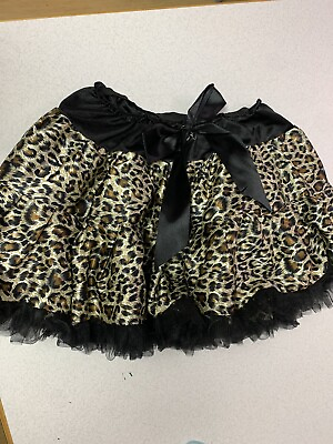 #ad Skirt Pin Up Rockabilly Cheetah Leopard Tutu Stretch Waist kids Costume Cosplay $13.90