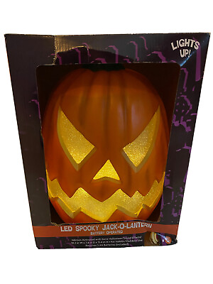 #ad PAC LED Spooky Jack O#x27; Lantern Pumpkin Motion Activated with Eerie Sound Effects $37.46