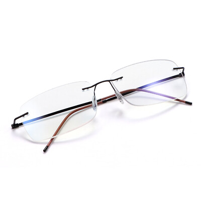 #ad Rimless Multifocal Progressive Reading Glasses Anti Blue Light Readers Magnifier $17.98