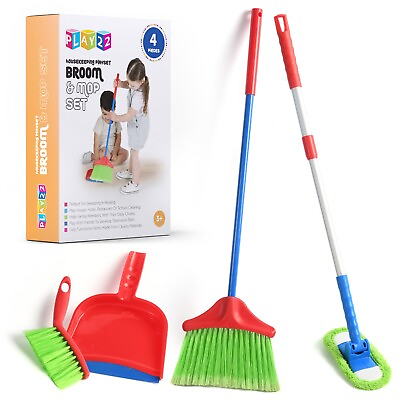 #ad Toy Cleaning Set 4 pieces Includes Broom Mop Brush amp; Dust Pan $21.99