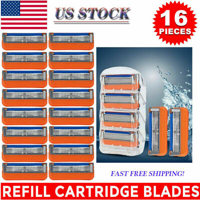 #ad 16PCS for Gillette Fusion 5 Layer Men#x27;s Razor Blade Refills Orange in stock US $10.99