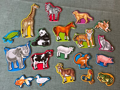 #ad Melissa amp; Doug Wooden Animal Magnets Educational Learning Classroom Lot of 19 $8.00