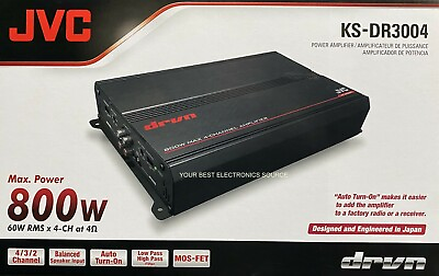 #ad NEW JVC KS DR3004 DRVN Series Class AB Bridgeable 4 Channel Power Amplifier $148.90