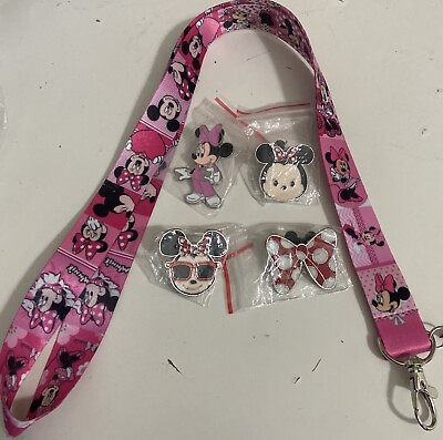 #ad Disney Minnie Mouse Only Pins lot of 4 w Minnie Lanyard $13.00