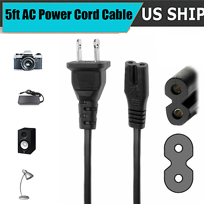 #ad AC Power Cord Cable for PS4 amp; PS3 PS2 Slim Super Slim XBOX PC 2 Prong LAPTOP PSV $2.99