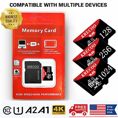 #ad 128GB 256GB 1TB Micro SD Card Memory Card TF Card with Free Adapter High Speed $14.09
