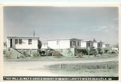 #ad 1956 Memory Lane Apartments Ft Myers Beach Florida Real Photo Postcard RPPC $9.99