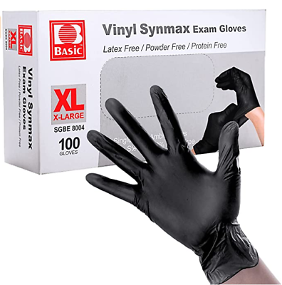 #ad 10 2000pcs Black Vinyl Gloves S M L XL $80.99