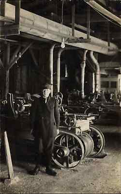 #ad Skinner Lowelltown Maine ME Factory Interior Machinery Real Photo Postcard $24.99