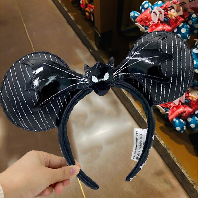 #ad US Disney Parks Nightmare Before Christmas Bat Minnie Ears Halloween Headband $17.79