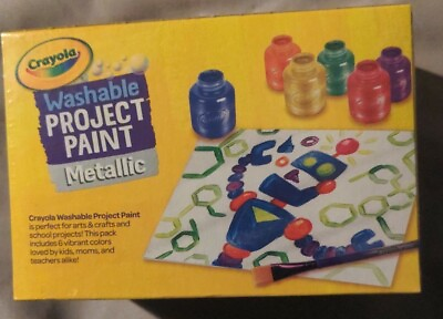 #ad Crayola Washable Metallic Kids Project Paint Set 2oz each 6 Count $9.68