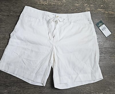 #ad Ralph Lauren Jeans Co Womens Shorts 6 White Flat Front Chino Pockets Logo $22.87