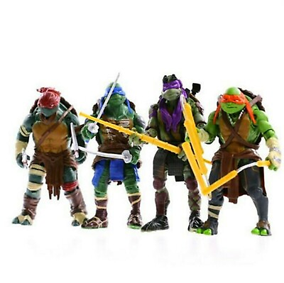 #ad Teenage Mutant Ninja Turtles 4PCS Lot TMNT Action Figures Anime Movie Xmas Gift $18.99