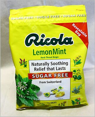 #ad Ricola Lemon Mint Herb Throat Drops Sugar Free 105ct Resealable $15.99