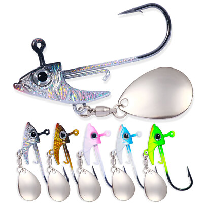 #ad 5PCS Pack Spoon Lead Jig Head Fishing Hooks Jigs Crappie Metal Lures Bait Bass $6.37
