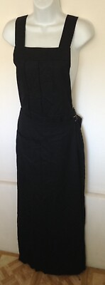 #ad Yetts Black Overall Jumsuit Skirt Front Sz Small $40.00