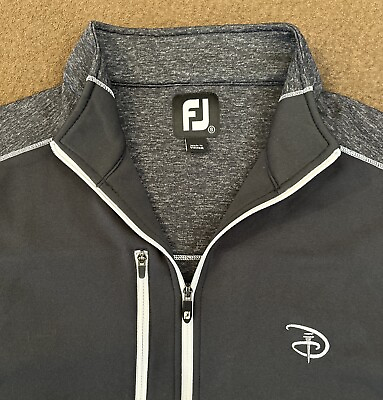 #ad FOOTJOY FJ Mens Black Disney Zip Lightweight Jersey Performance Golf Vest Small $24.99
