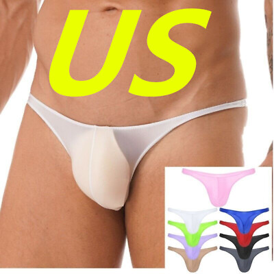 #ad US Men Briefs Sexy Bikini Thong Glossy Low Rise Hipster Cheeky Knickers Swimwear $7.56