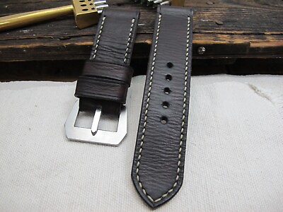 #ad Handmade quot;T Moroquot; brown leather watch strap VDB Panerai GPF 282726 2422mm $90.00