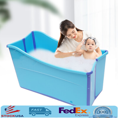 #ad Large Foldable Bath Tub Bathtub Baby Toddler Children Twins Adult Swimming Pool $135.00