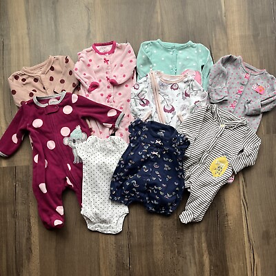#ad Newborn Baby Girl Layette 9 Piece Set Various Brands Size NB Baby Girl $15.00