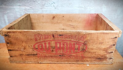 #ad Vintage Dupont Paint Wood Shipping Crate box gallon cans Advertising $68.95
