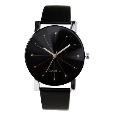 #ad Line Ladies Fashion Analog Men Leather Watch Watches Wrist Women Strap Quartz $2.64