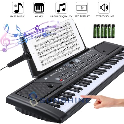 #ad Digital Piano Keyboard 61 Key Portable Electronic Instrument with Stand amp; Mic $58.87