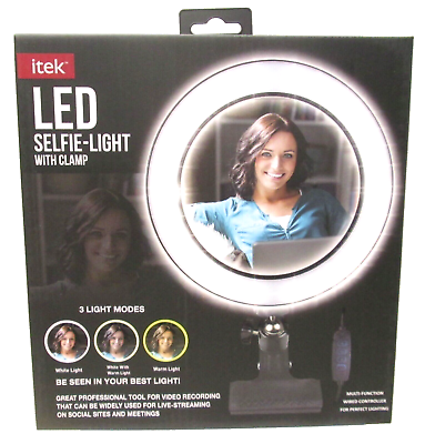 #ad Itek LED Selfie Ring Light W Phone Holder amp; Flexible Gooseneck Arms New $13.99