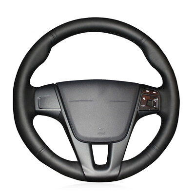 #ad Black Leather Handsewing Car Steering Wheel Cover for Volvo S60 V40 V60 V7 XC60 AU $68.99