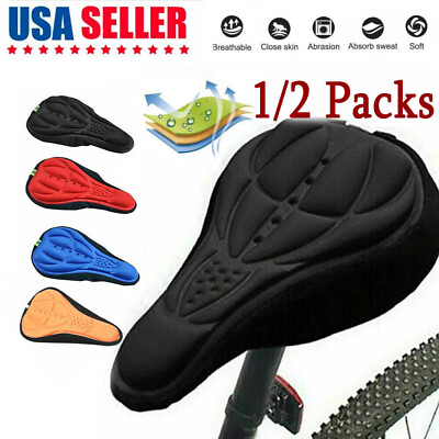 #ad Bike 3D Gel Saddle Seat Cover Bicycle Silicone Soft Comfort Padded Cushion Pad $8.39