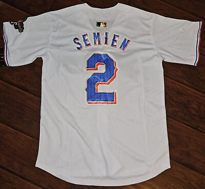 #ad Texas Rangers Gold #2 Marcus Semien World Series Jersey Size Men Small S $55.99
