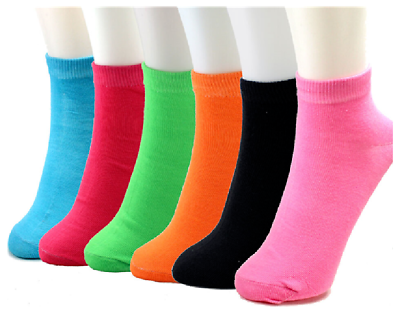 #ad 12 Pairs Womens Ankle Socks Soild Multi Colors Size 9 11 Cotton Casual $10.99