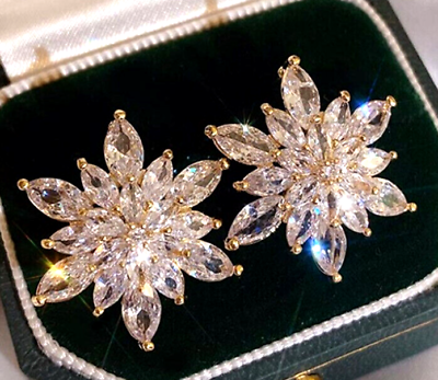 #ad Crystal Shine STAR White FLOWER Rhinestone SNOWFLAKE Betsey Johnson Earrings $11.99